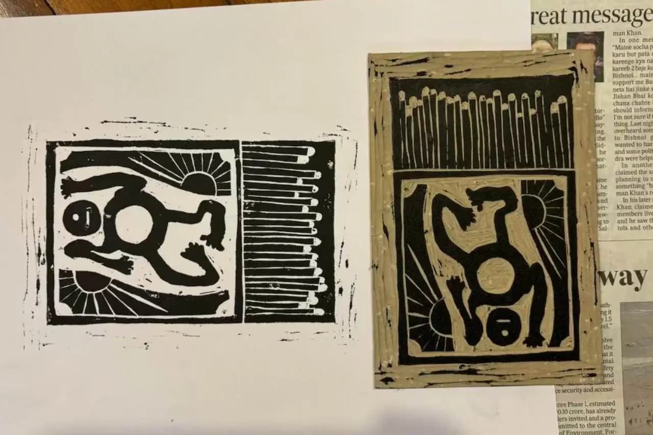 Linocut Printing @ Bombay Sweet Shop